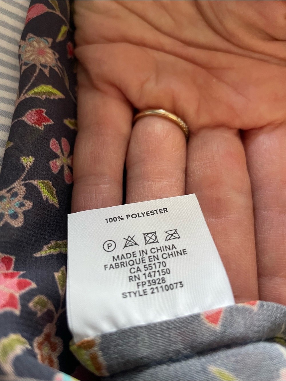 Frank & Oak Navy Floral Button-Up Blouse - Picture 7 of 7